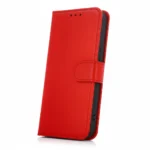 Smart Magnet Red Leather Flip Case for Realme 14x 5G/C75, Wallet Style