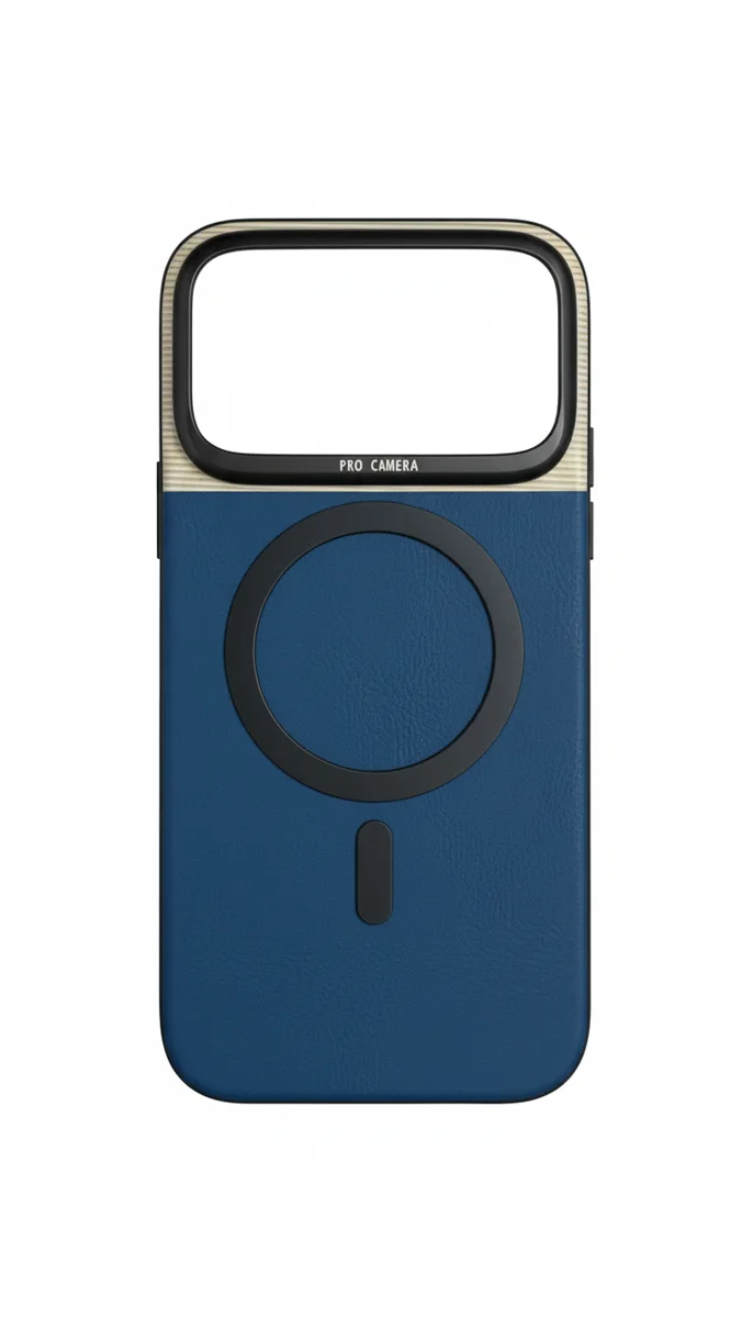 DF-ACC-CASE-0166-01 Blue and Brown MagSafe Retro Camera Case for iPhone 17 Pro Max