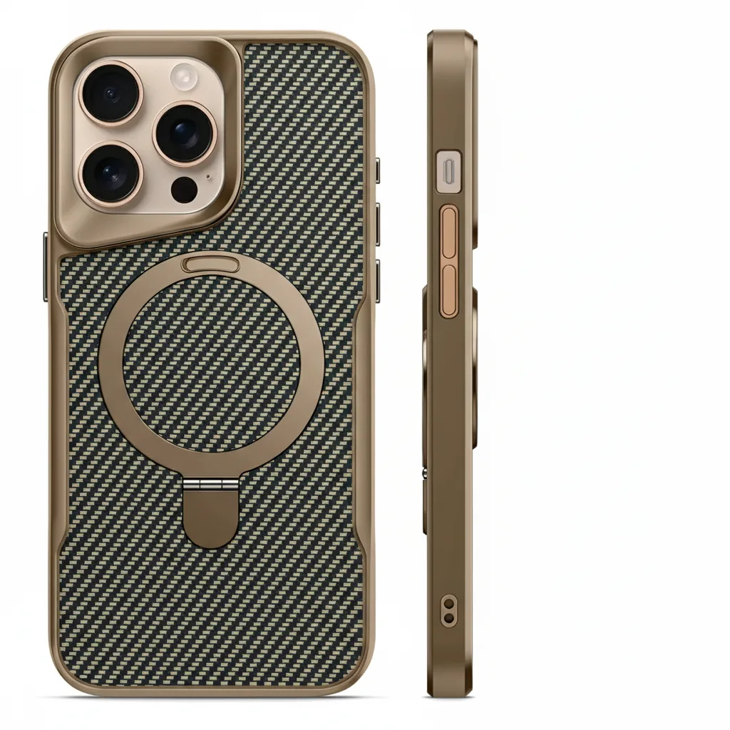 DF-ACC-CASE-0195-01 Desert Gold Carbon Fiber MagSafe Phone Case iPhone 17 Pro Max