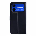 Rixus Luxury Bookcase for Xiaomi 17 Pro Max – Black Leather Flip Cover