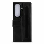 Rixus Samsung Galaxy Z Fold 7 Wallet Case with Pen Holder, Black