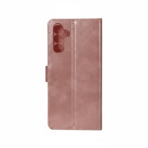 Rixus Pink Bookcase for Samsung Galaxy A14 5G, Faux Leather Wallet Case