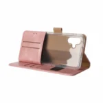 Rixus Pink Bookcase for Samsung Galaxy A14 5G, Faux Leather Wallet Case