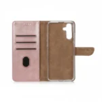 Rixus Pink Bookcase for Samsung Galaxy A14 5G, Faux Leather Wallet Case
