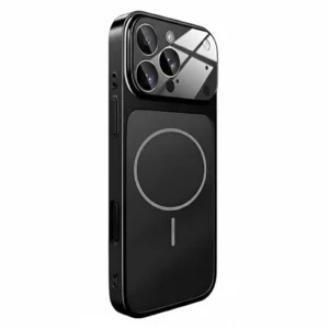 iPhone 15 Pro Max MagSafe Glass Battery Case – Matte Black, Full Protection