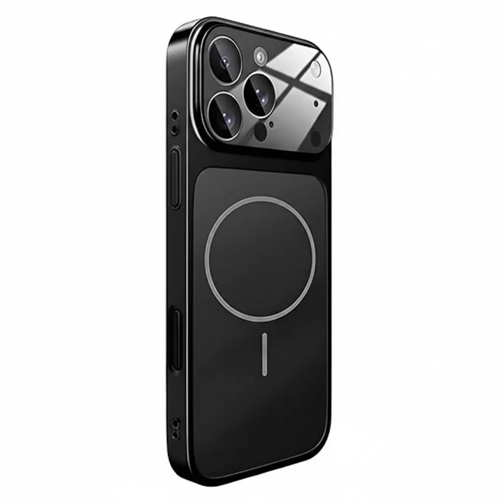 DF-ACC-CASE-0227-01 iPhone 15 Pro Max MagSafe Glass Battery Case – Matte Black, Full Protection