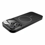 iPhone 15 Pro Max MagSafe Glass Battery Case – Matte Black, Full Protection