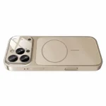 iPhone 14 Pro Max MagSafe Matte Glass Case – Gold, Lens Protector