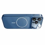 iPhone 17 Pro Max MagSafe Luxury Glass Matte Blue Protective Case