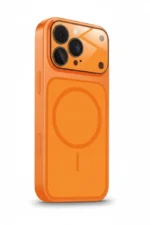 iPhone 17 Pro Max Orange Matte Glass MagSafe Case with Camera Shield