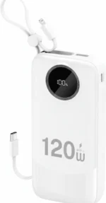 Dudao K13Pro 20000mAh Power Bank, 22.5W, USB-C/Lightning, LED Display, White