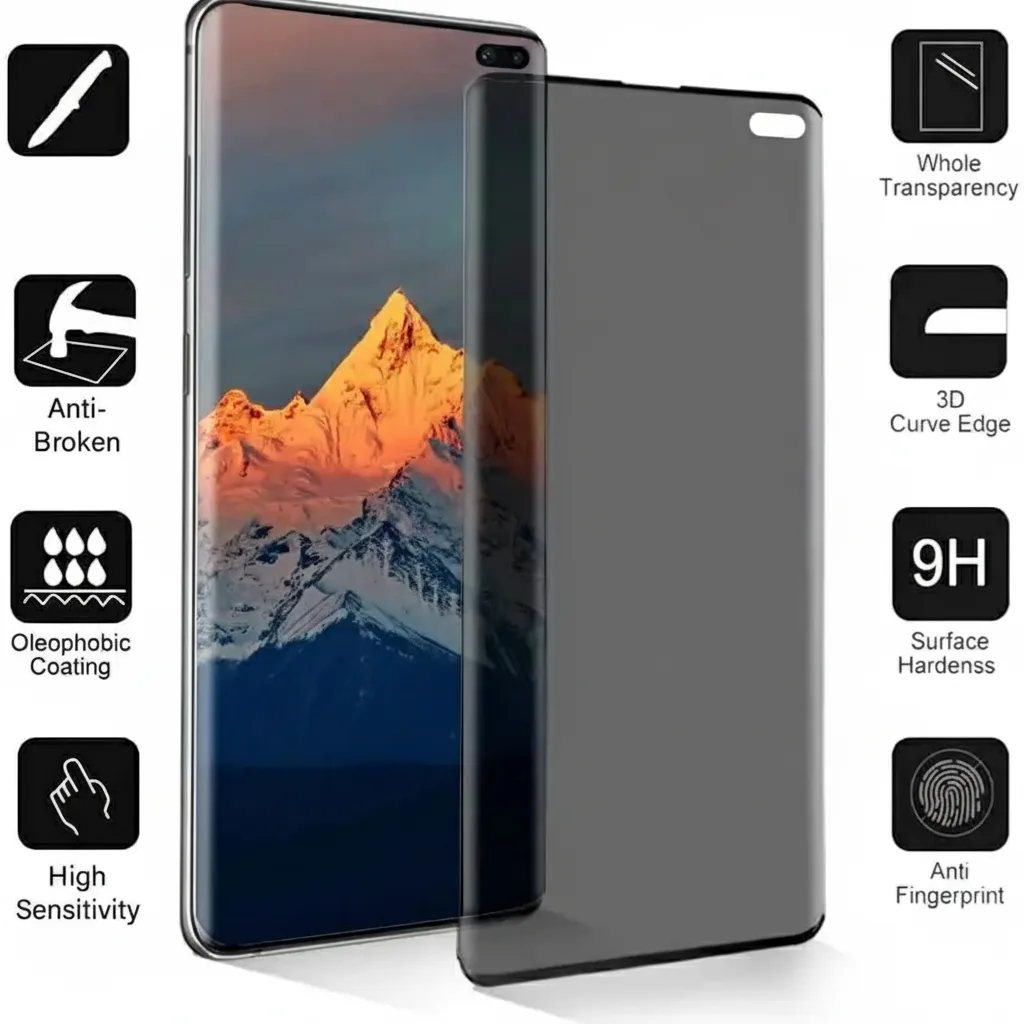 DF-ACC-SCRN-0018-01 Samsung Galaxy S10+ / S10 Privacy 9H Tempered Glass Screen Protector