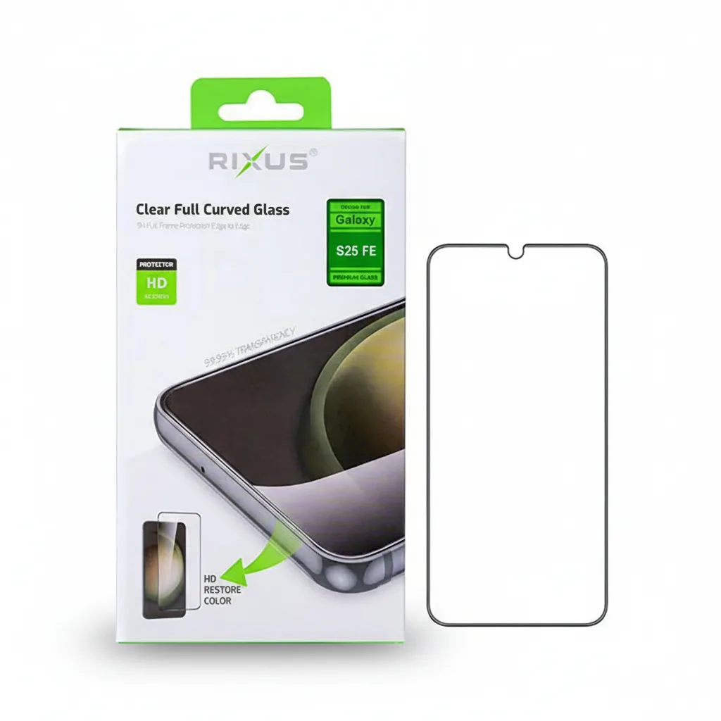 DF-ACC-SCRN-0026-01 Rixus Clear Curved Tempered Glass for Samsung Galaxy S25 FE, A57