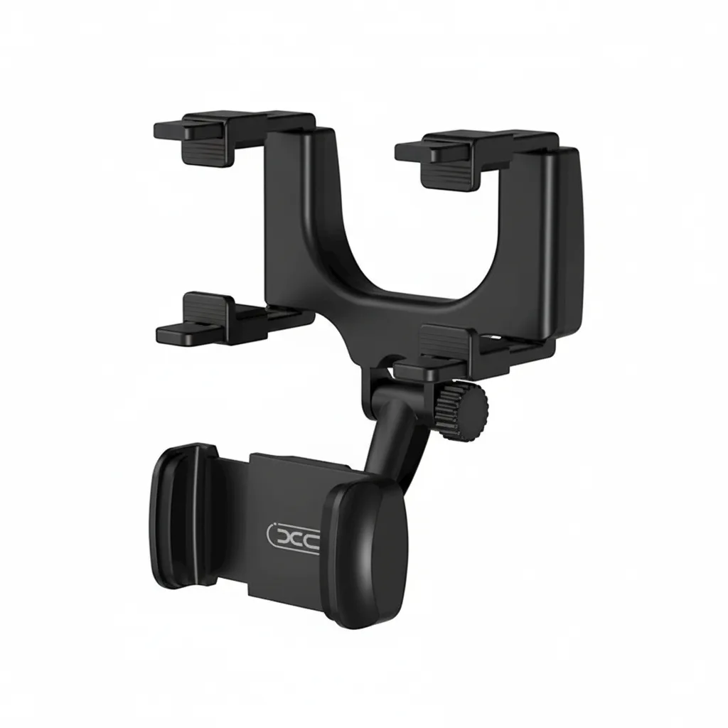 DF-XO-CAR-0001-01 XO C70 360° Rearview Mirror Car Phone Holder, Black, Adjustable