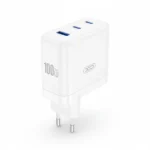XO 100W GaN 3-Port USB-C Wall Charger, Fast Charging, White