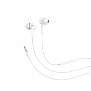 XO Wired 3.5mm Earphones with Mic, In-Line Remote, White, EP77