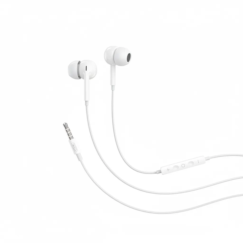 DF-XO-EARP-0003-01 XO Wired 3.5mm Earphones with Mic, In-Line Remote, White, EP77