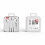 XO Wired 3.5mm Earphones with Mic, In-Line Remote, White, EP77