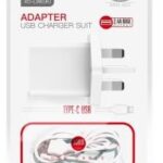 L99 2.4A UK home charger with Type-C cable NB103, white, fast charging, for USB-C devices and smartphones