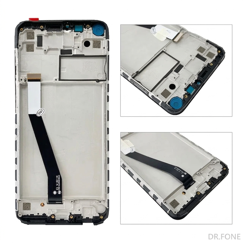 DRFONE-IMG-2306 Xiaomi Redmi Note 9 and Redmi 10X 4G LCD replacement in Midnight Gray, front view