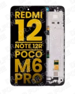 LCD Assembly With Frame Compatible For Xiaomi Redmi 12 4G / Redmi 12 5G /Redmi Note 12R / Poco M6 Pro (Refurbished) (All Colors)