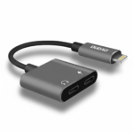 DUDAO 2-in-1 Dual Lightning Audio & Charging Splitter for iPhone; durable, compact adapter for charging and listening