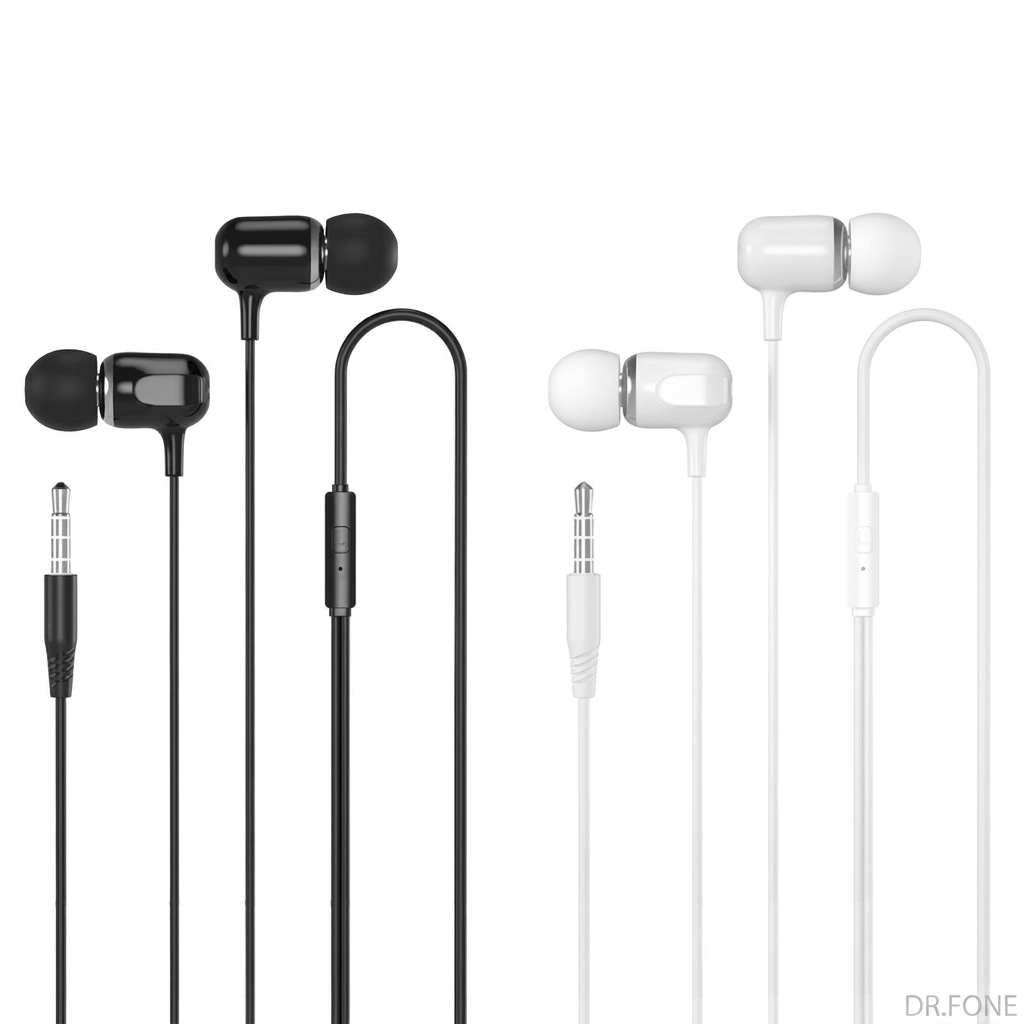 DRFONE-IMG-1 XO EP31 in-ear wired earphones, white color, 1.2m silicone cable, 3.5mm jack, universal compatibility