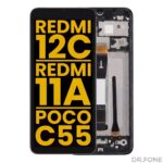 OLED LCD Assembly with Frame for Redmi Note 14 5G in black, replacement screen, complete repair part