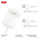 XO-L157 18W QC3.0 fast charging UK wall charger with included micro cable in white