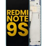 Refurbished LCD assembly with frame for Xiaomi Redmi Note 9S in Aurora Blue, full replacement module