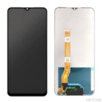 OPPO A17/A17k 4G (2022) black LCD screen replacement, front view, compatible with OPPO A17 and A17k models