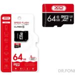 XO Micro SDHC 64GB memory card with adapter, high-speed flash storage for mobile devices and cameras