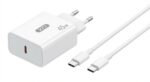 XO 45W PD Dual Port Wall Charger, USB-C & USB-A, White + Cables