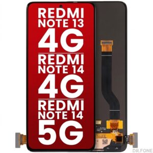 OLED Display Assembly for Xiaomi Redmi Note 13/14 4G & 5G, no frame, vivid color, responsive touch