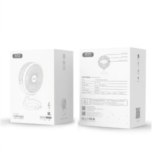 MF79 6-inch adjustable desktop fan with 2400mAh battery, white, portable and angle-adjustable design