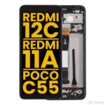 Refurbished LCD Assembly with Frame for Redmi 12C/11A/POCO C55 – Black