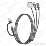 XO-CX040 100W USB-A/USB-C 3-in-1 Fast Charging Braided Cable 1.2m
