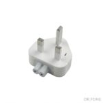 UK 3-Pin Duckhead Plug Adapter compatible with Apple MagSafe and USB-C chargers, white, Type G, compact travel-friendly