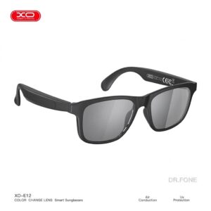 E12 Smart Audio Eyewear with discolouring anti-blu-ray lens, built-in audio, and sleek modern design