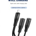 XO NB181B Lightning to 3.5mm plus Lightning audio adapter for Apple devices, dual ports