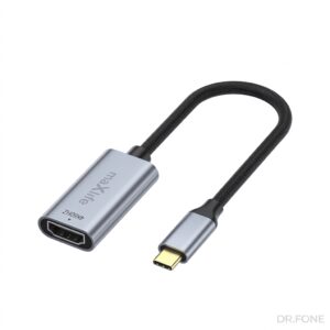 Maxlife MXHC-01 USB-C to HDMI adapter in black, supports 4K 60Hz video output, compact and universal