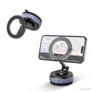 MagSafe Magnetic Car Phone Mount with Rotating Vacuum Suction Base
