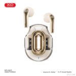 XO-X43 Champagne Gold TWS Earbuds – Transparent Neckband Design
