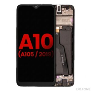 Samsung Galaxy A10 (2019) A105 LCD assembly with frame, black, for dual SIM models – replacement display