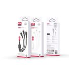 XO NB230 Rock Series Lightning Data Cable, 2.4A output, compatible with Apple Lightning devices, durable and flexible design