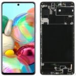 Samsung Galaxy A71 LCD display with frame replacement, compatible, high-quality, suitable for device repairs