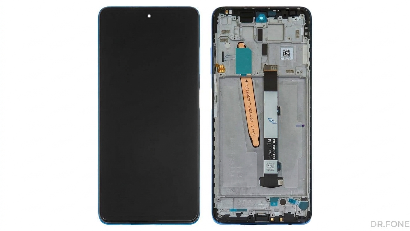 DRFONE-IMG-2276 Xiaomi Poco X3, X3 NFC, X3 Pro (2020) replacement LCD display in blue, high-resolution screen