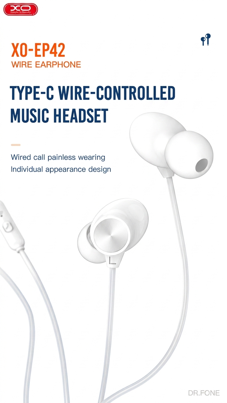 DRFONE-IMG-1 EP42 Phantom Type-C Digital Decoding Headphones for mobiles with advanced digital audio technology