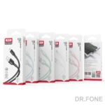 XO NB212 2.1A USB cable in white, designed for Micro USB devices, durable and fast charging accessory