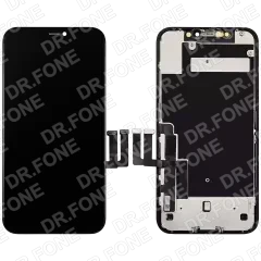 Refurbished iPhone 11 LCD assembly with pre-installed steel plate in black, compatible with iPhone 11